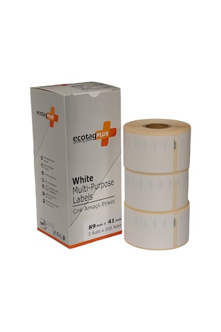 Ecotagplus Dymo Muadili Etiket - 89 Mm X 41 Mm - 3 X 300 Adet - Eko Paket - 11356 1
