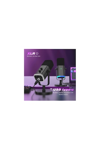Fifine Am8 Xlr Usb Rgb Dinamik Bilgisayar Oyuncu Yayıncı Mikrofon