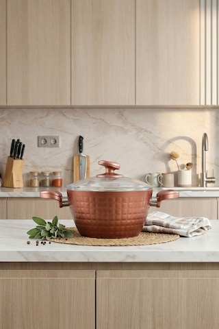 Pro Plus 7 Parça Granit Tencere & Tava Seti - İndüksiyon Uyumlu Turuncu