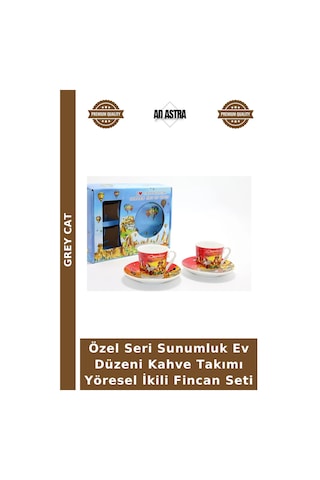 Özel Seri Sunumluk Ev Düzeni Kahve Takımı Yöresel İkili Fincan Seti Diğer