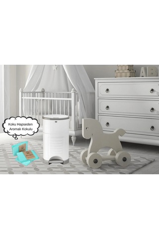 Bamm Bamm 16 L Korbell Çöp Kovaları İle Uyumlu 2250 Adet Bebek Bez + Kirli Bebek Bezi Taşıma Rulosu Kırmızı