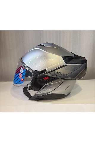 Kask Shark Oxo Speed-tech Çene Açılır Gümüş Siyah/gümüş