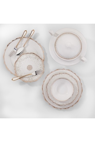 Korkmaz Eliza Collection A8238 60 Parça Yuvarlak Yemek Takımı