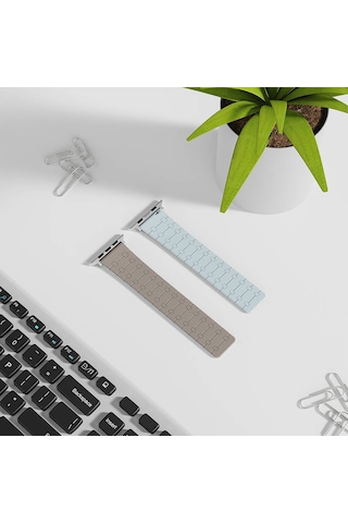 Biriva Home Apple Watch Ultra 49mm Krd-111 Çizgili Desenli Silikon Kordon-turuncu