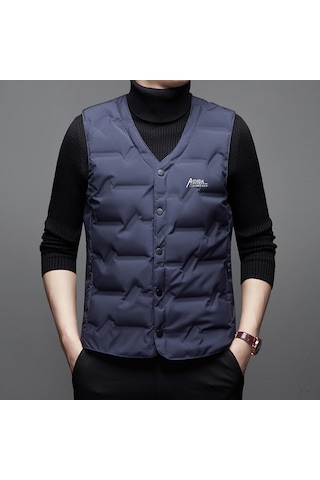 Erkekler İçin Sonbahar Ve Kışlık Aşağı Yelek Lacivert