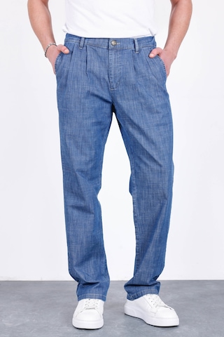 HLT Jeans Erkek Açık Mavi Yazlık Çift Pileli Rahat Kesim Beli Lastikli Bol Paça Baggy Pantolon Albert-1993