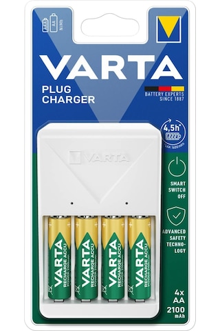 Varta Plug (PROMO ) Şarj Cihazı+8x2100mAh AA Şarjlı Kalem+ÇANTA