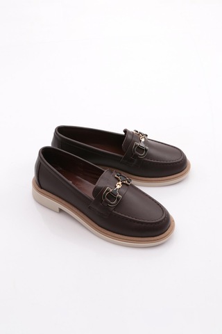 Dgn 1556 Kadin Loafer Ayakkabi Kahve