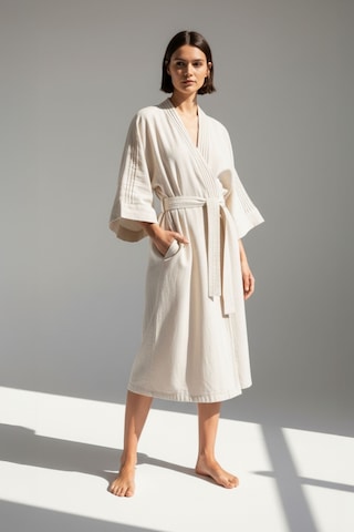 Jojomia Lavinia Uzun Kollu Kadın Sabahlık / Kimono Krem