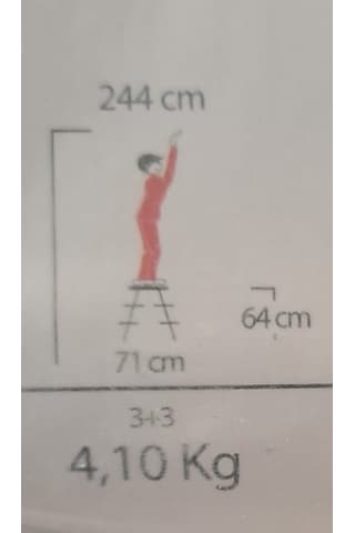 Çift Çıkışlı Metal Merdiven 3 Basamak 3+3 Basamaklı