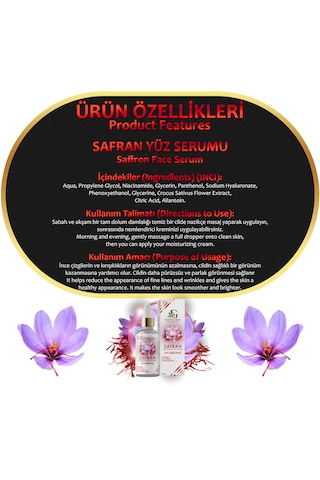 Gökçek Kozmetik Safran Yüz Serumu 30 ML