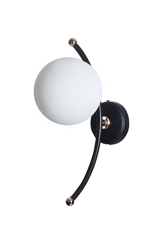 Luzarana Nora Siyah-gold Metal Gövde Beyaz Camlı Tasarım Aplik