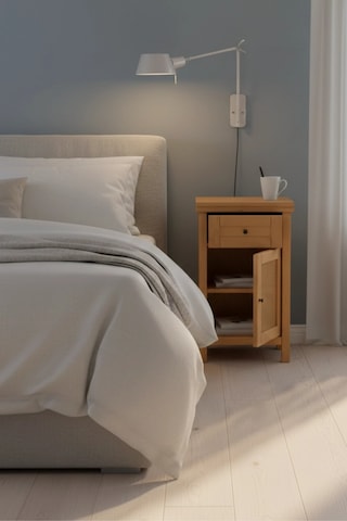 Altea Rattan Detaylı Masif Komodin Ahşap