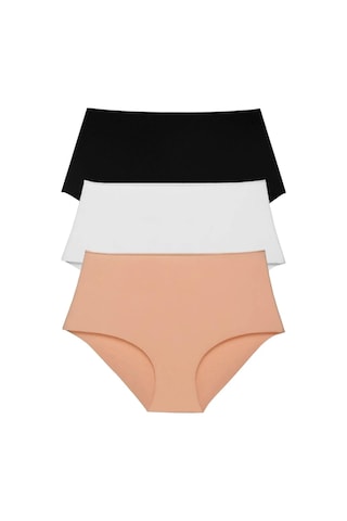 Kadın Yüksek Bel Basic Dikişsiz Lazer Kesim Külot 3'lü Paket Renkli-renkli Çok Renkli