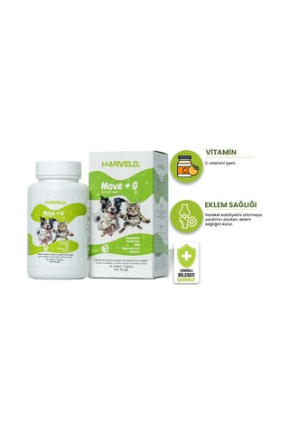 Move G Kedi Köpek Eklem Zindelik Tamamlayıcı Hareket Kabiliyeti Arttırıcı Vitamin Mineral Tablet