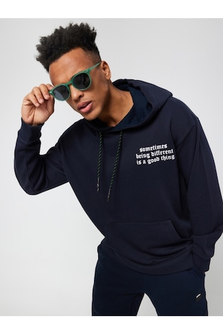 Oversize Fit Erkek Sweatshirt Lacivert