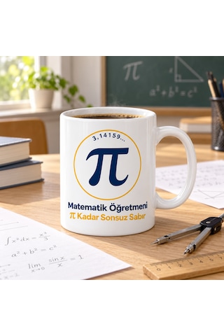 Buradabulabilirsin Matematik Öğretmeni Sonsuz Sabır Tasarımlı Porselen Kupa - Model 372 Bbz Çok Renkli