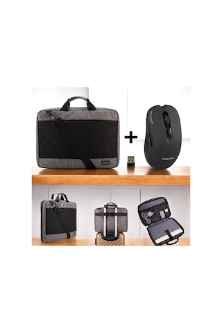 Classone Mila Ml-f104m 15.6"tam Açılabilir Valiz Dizayn Notebook Çantası +kablosuz Mouse Gri