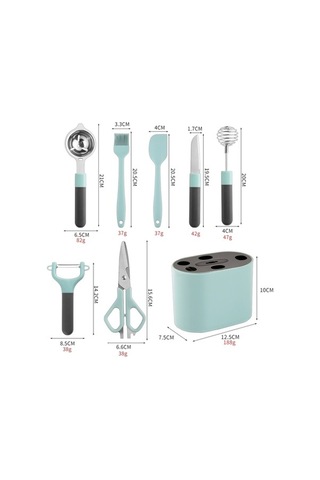 Pazly 5 Adet Paslanmaz Çelik Soyucu Mutfak Gereçleri, Depolama Koltuğu, Dayanıklı Sap, Yumuşak Silikon Çok Renkli