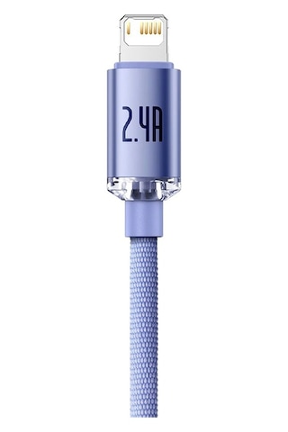 Baseus Crystal USB to Lightning Hızlı Şarj Kablosu 1.2m mor