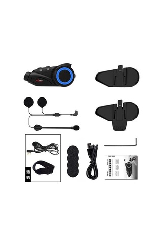 Maxto M3 1080p Kameralı Motosiklet Bluetooth Intercom Kulaklık 6 Kişi Destekli
