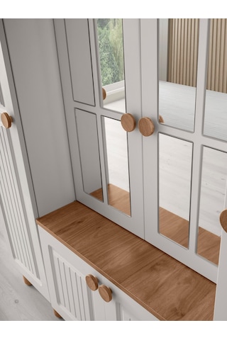 Rüzgar Mdf Portmanto Krem - Meşe