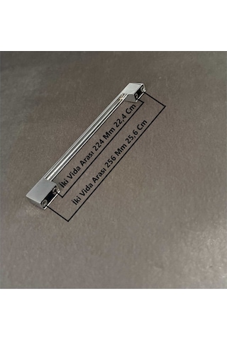 Star Parlak Krom Mutfak Dolap Çekmece Köprü Kulp 224 Mm 256 Mm 22,4 Cm - 25,6 Cm 3 Adet