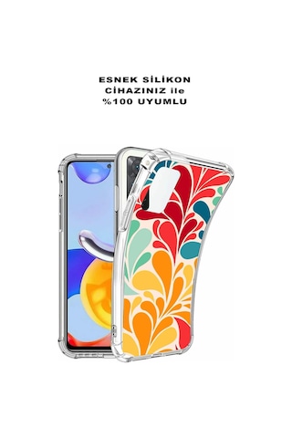 Samsung Galaxy J8 Uyumlu Retro Color 5 Baskılı Şeffaf Köşe Korumalı Antişok Kılıf