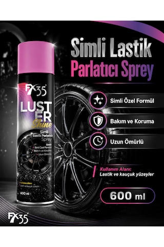 Simli Lastik Parlatıcı Sprey Luster Shine 600 Ml