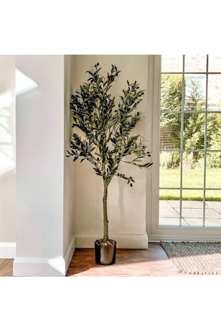 Yapay Zeytin Ağacı 160Cm Tek Gövdeli Çalılı Doğal Gerçek Görünüml