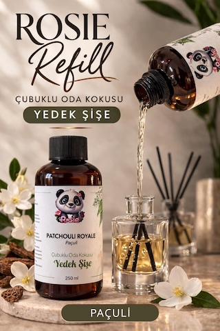 Rosie Patchouli Royale Çubuklu Oda Kokusu Yedek Şişe 250 Ml Paçuli & Amber Notalı Yedek Şişe Fresh