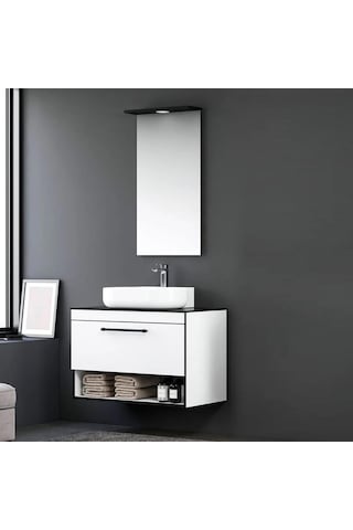 Orka Knidos 90 Cm Mdf Beyaz Banyo Dolabı Takımı Beyaz