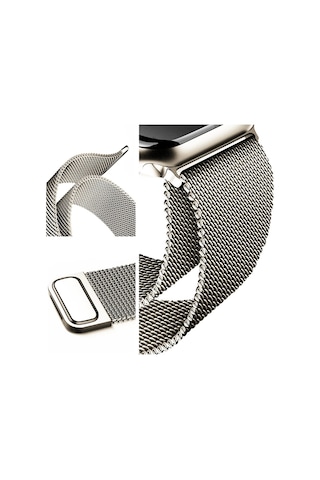 Novstrap Apple Uyumlu Watch 42mm 44mm 45mm 49mm Seri 3 4 5 6 7 8 Se Ultra Kordon Hasır Örgü Metal