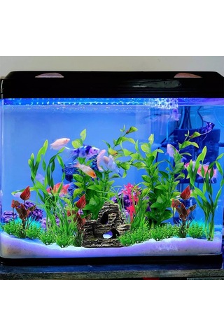 Mufunye 18 Adet Akvaryum Dekorasyonu: Sahte Su Bitkileri, Plastik Canlı Görünümlü, Renkli, Bakımı Kolay, Balık Tankı Süs Eşyası