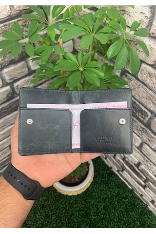 Guard Antik Siyah Patlı Tasarım Deri Kartlık - 173gua2307t1439 Çok Renkli
