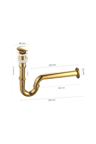 Fause Pop-up Basmalı Paslanmaz Çelik Metal Lavabo Sifonu Gold Ksf101-g Altın