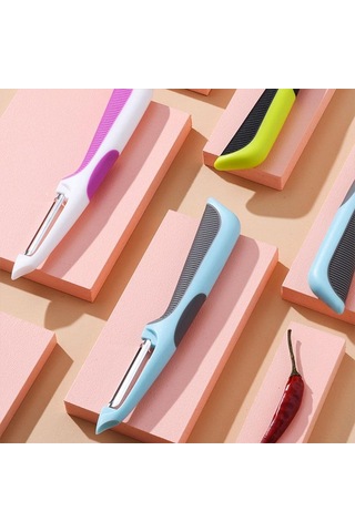 Mavi El Patates Soyucu Kaymaz Kolu Sebze Soyucu Sihirli Aracı Kavun Patates Meyve Kazıyıcı Mutfak Alet Aksesuarları Mavi