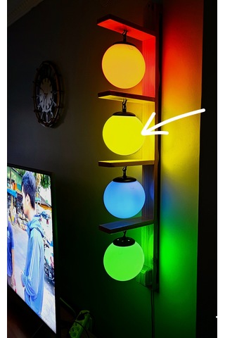 Dekoratif 4 Lü Duvar Yan Ledli Aplik 4 Renkli Aydınlatma