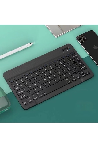 Springsun 10.1 İnç Kablosuz Bluetooth Klavye - 3 Sistem Uyumlu, Şarj Edilebilir, Taşınabilir Ve Renk Seçenekli