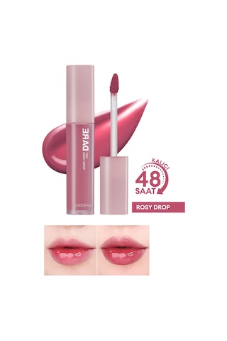 Uzun Süre Kalıcı Nemli Bitiş Sunan Parlak Tint Dare Tint Dewy Drop Rosy Drop 0