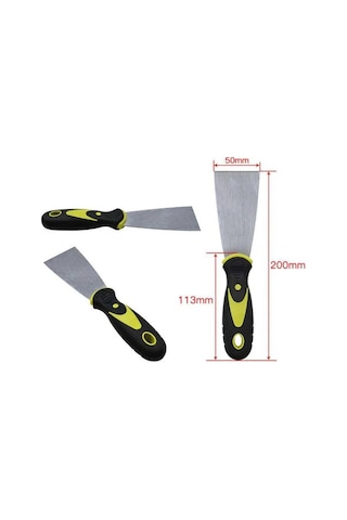 Spatula, Çelik Bıçaklı Macun Kazıyıcı, Sarı-siyah Kaymaz Saplı, 50mm Bıçak Genişliği Diğer