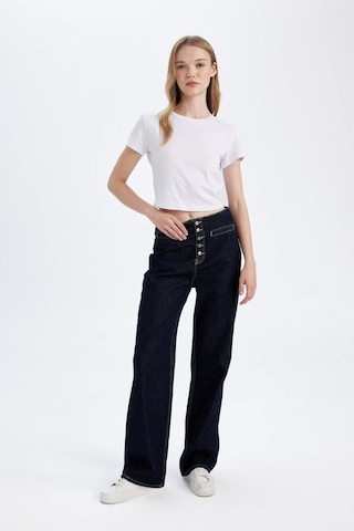 Defacto 90's Wide Leg Yüksek Bel Uzun Jean Pantolon D5830AX24WNNM34 Mavi