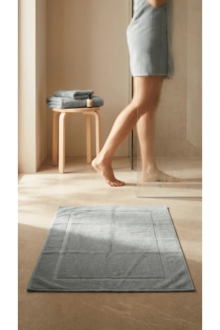 Lumiastudio %100 Pamuk Gri Çerçeve Banyo Paspas Seti 2li Set 50x70 Gri