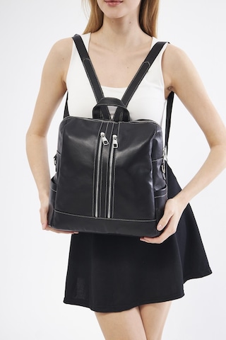 Derinss Dkb372 Hakiki Deri Siyah Kadın Sırt Ve Omuz Çantası 001