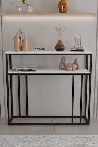 2 Raflı Metal Dresuar Raflı Lüx Dresuar Kitaplık Salon Düzenleyici 2 Raflı 100 Cm Beyaz