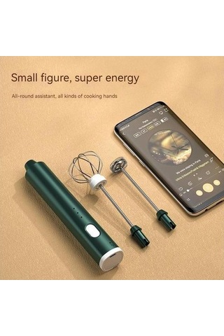 Dinosaurs Mixer Kahve Süt,kahve Köpürtücü Karıştırıcı Şarj Edilebilir Ahşap