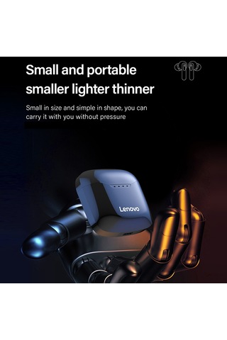Leezsing Lenovo Xt81 Bluetooth 5.1 Kulak İçi Kulaklık - 13mm Hoparlör, 10m Aktarım Mesafesi, Type-c Şarj, Beyaz