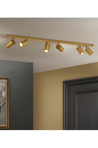 Mylights 120 Cm Mat Gold Eskitme Kaplama 5 Li Gu10 Led Spot Hareketli Başlık Led Tavan Aydınlatma Eskitme