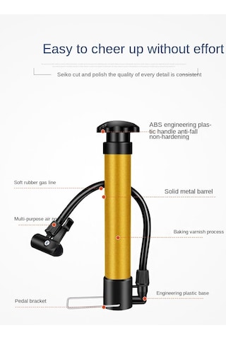 Bisiklet Pompası Top Şişirme Araba El Hava Pompa İğne Hediyeli
