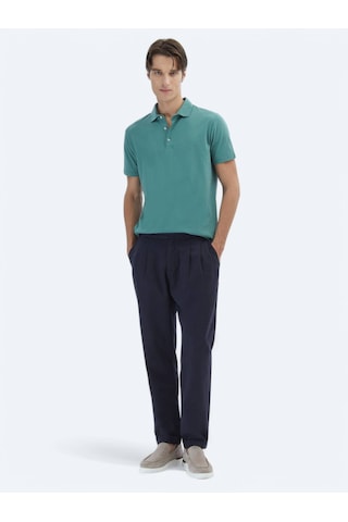 Kip Nil Yeşili Düz Polo Yaka %100 Pamuk T-shirt Nil Yeşili